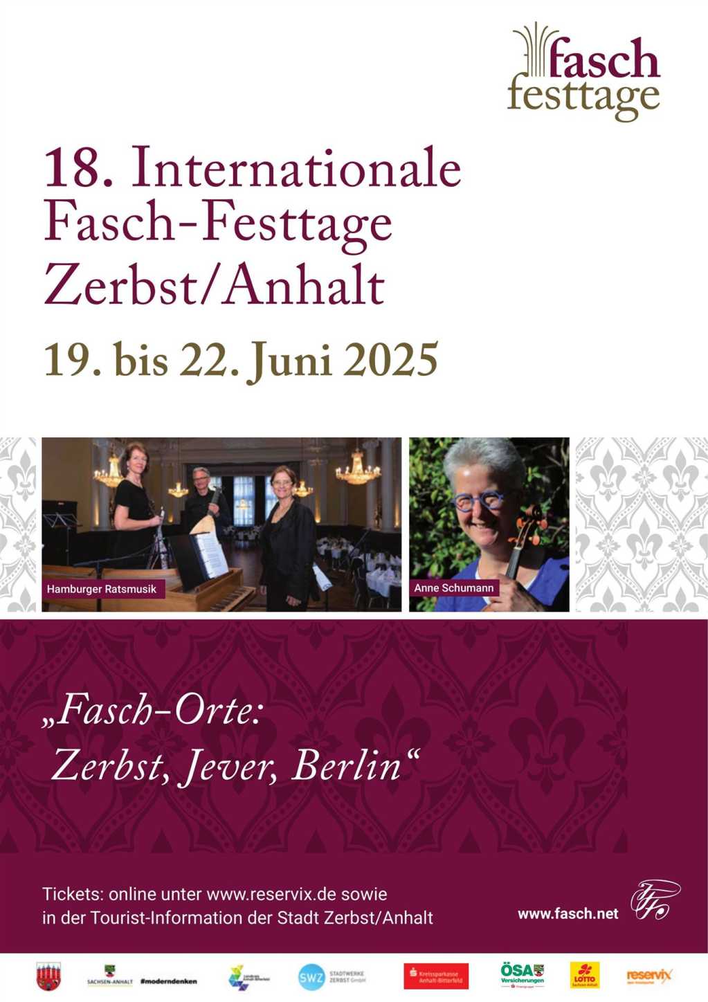 Plakat der Fasch-Festtage 2025 in Zerbst/Anhalt