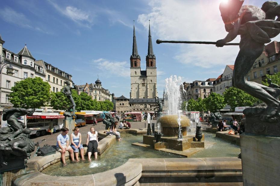 Hallmarkt Goebelbrunnen © Stadt Halle Saale | Thomas Ziegler