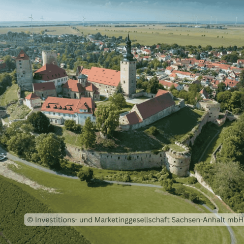 Luftaufnahme der Burg Querfurt