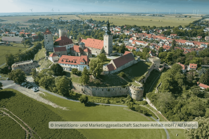Luftaufnahme der Burg Querfurt