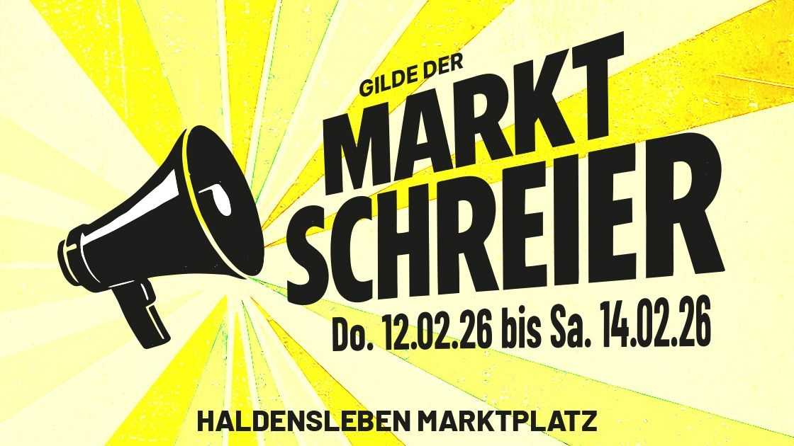Gelbe Grafik für die Marktschreier-Tage in Haldensleben