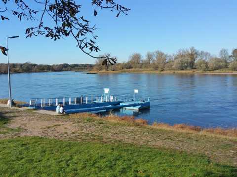 Blick auf die Elbe am Kornhaus Dessau