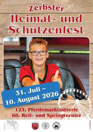 Plakat zum Heimat- und Schützenfest in Zerbst/Anhalt